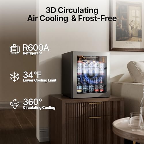 Ca'Lefort 65 Cans Mini Fridge, Beverage Refrigerator Cooler for Drink, Beer - Image 4
