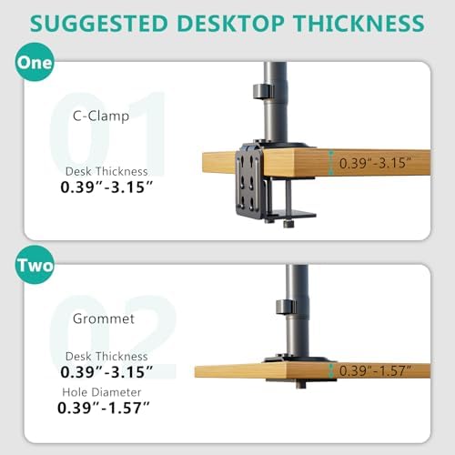 WALI Stacked 4 Monitor Mount for Max 49" UItrawides and Three 27" Monitors - Image 6