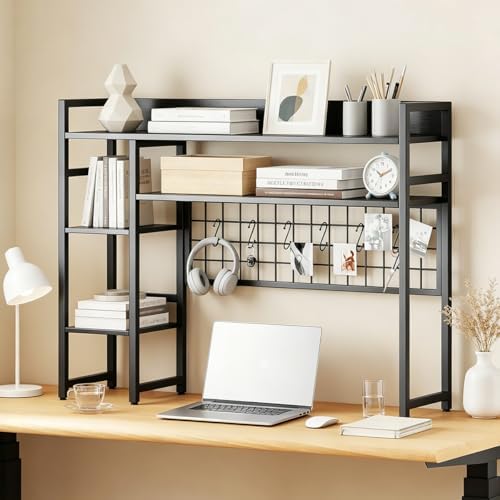POWERSTONE Desktop Bookshelf for Monitors up to 32", Black by POWERSTONE%C2%AE