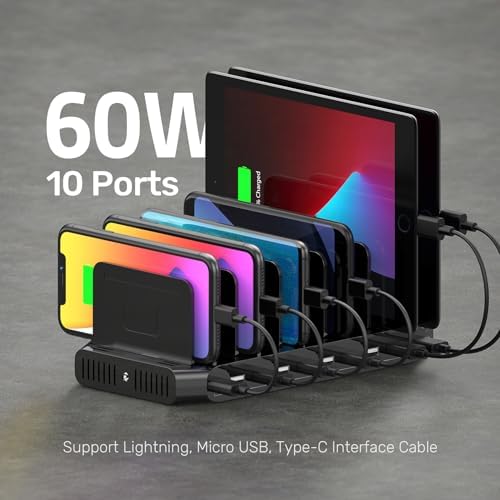 Unitek 10 USB Charging Station Multiple Devices for iPad Tablet iPhone Mic - Image 2