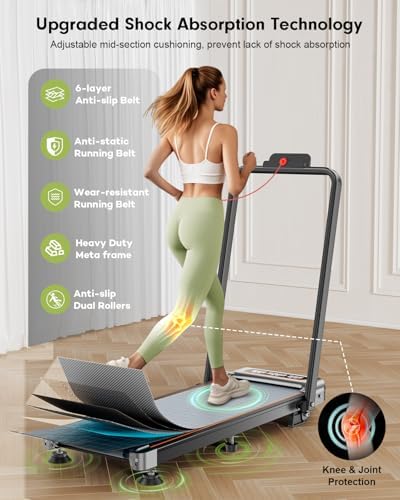 Foldable Walking Pad Treadmill with 12% Incline Upgrade 3.5HP Low Noise Walking Pad Treadmill with Handle Bar 4 in 1 Under Desk Treadmills for Home/Office, 350Lbs Capacity, APP & Remote Control - Image 2