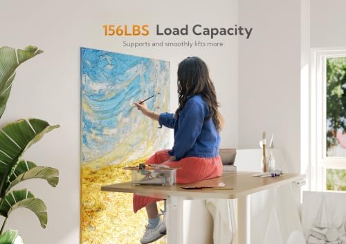 Claiks Electric Height Adjustable Standing Desk, 32x19 Inch, Nature - Image 2