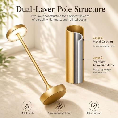 2 Pack Rechargeable Cordless Table Lamps 6000mAh LED Battery Table Light - Image 6