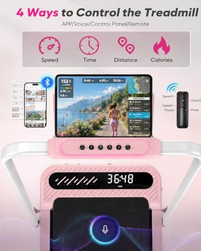 Cardirun Pink Walking Pad with 10% Incline & Handle Bar, Foldable Treadmill - Image 5