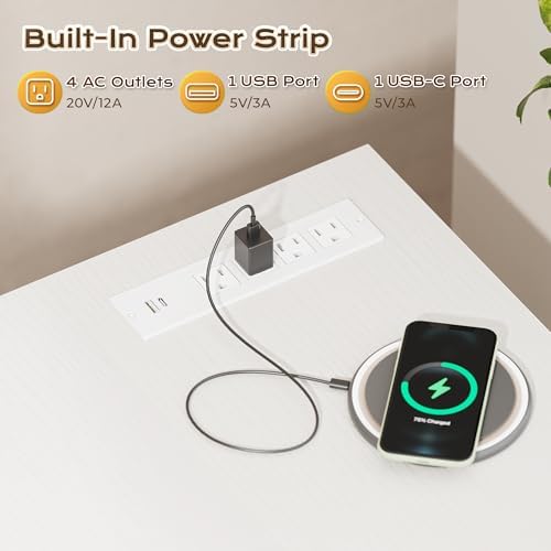 PRAISUN 47 X 24 Inch Deeper Desk with Power Outlets - Image 3