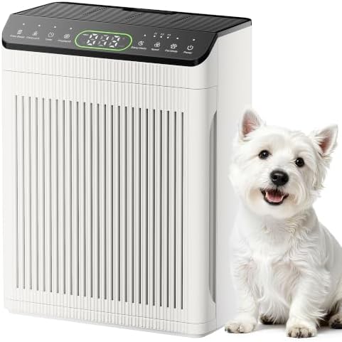 Air Purifiers for Home Pets Up to 2200Ft² Pre-Filter Washable, Ivory by Evalit