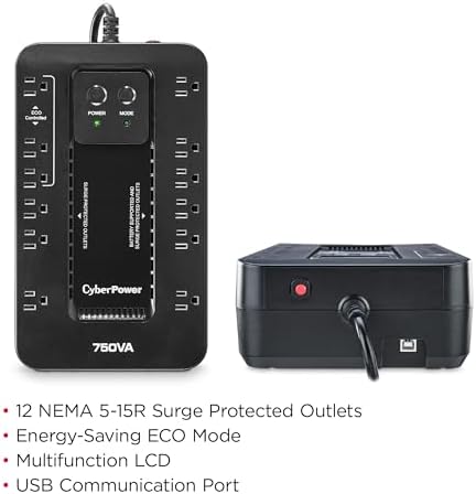 CyberPower EC750G Ecologic UPS Battery Backup and Surge Protector - Image 3