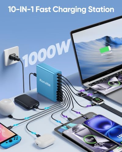 1000W USB C Charging Station, 120W PD GaN5 Super Fast USB C Charger Block - Image 2