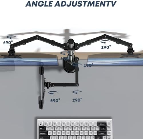 Dual Monitor Stand and Laptop Mount, Fits 32" Monitor & 15" Laptops - Image 4