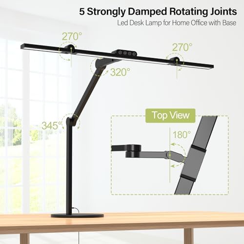 Micomlan Architect Desk Lamp with Remote Control, Adjustable Led Desk Light for Home Office with Base, 24W Bright Auto Dimming Table Light Rotatable Office Lamp with Swing Arm for Computer Cafting - Image 6