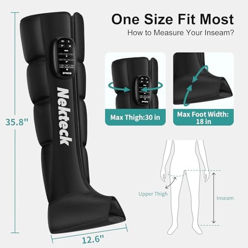 Nekteck Cordless Leg Compression Massager, (1-Pack) Middle - Image 6