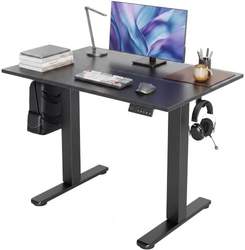 Claiks Electric Standing Desk, 40x24 Inch, Black by CLAIKS