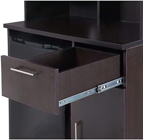 BREAKtime Mini Fridge Cabinet with Trash Bin Storage, Commercial Office Breakroom Coffee Station, Fully Assembled, 54" W x 24" D x 36" H, Trash Bin Included, Appliances Not Included, Espresso - Image 5