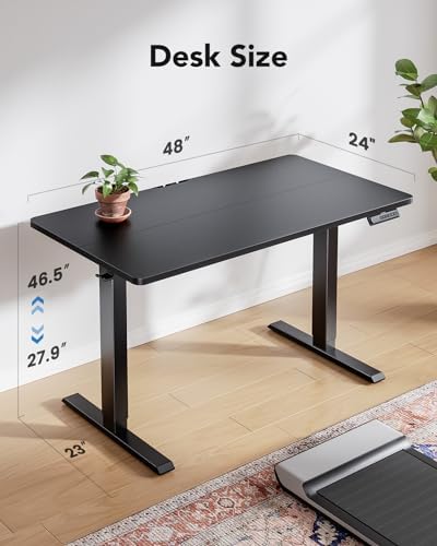 HUANUO 48x23 Inch Electric Standing Desk, Adjustable, Black - Image 3