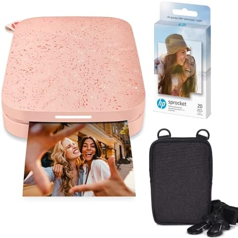 HP Sprocket Portable 2x3 Instant Photo Printer (Blush Pink) Zink Paper Bundle by HP