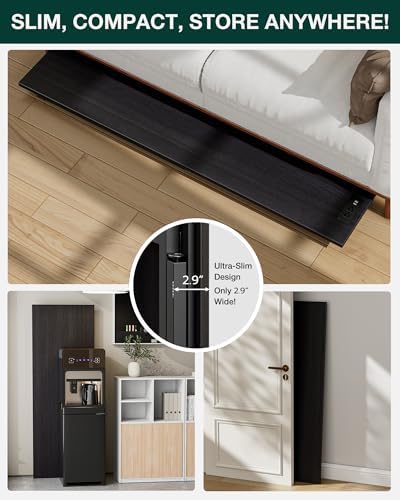 Frylr Small Folding Computer Desk – 55.1 Inch Portable Table for Craft and Study, Lightweight Desk for Small Spaces, Foldable Laptop Table Built-in AC/USB Outlets for Convenience, Dark Oak - Image 4