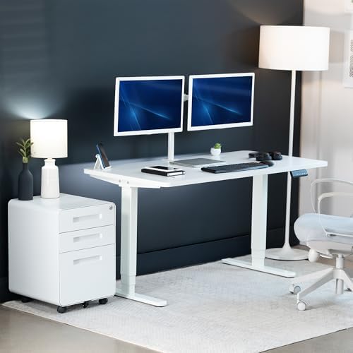 VIVO White 55 x 28 in Standing Desk, DESK-KIT-2W55W - Image 2