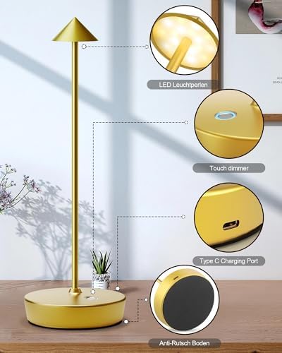 Cordless Table Lamps Rechargeable 6000mAh Battery Operated LED Desk Lamp - Image 6