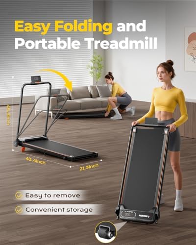 Abonow Walking Pad Treadmill with Handle Bar for Home Office - Image 3