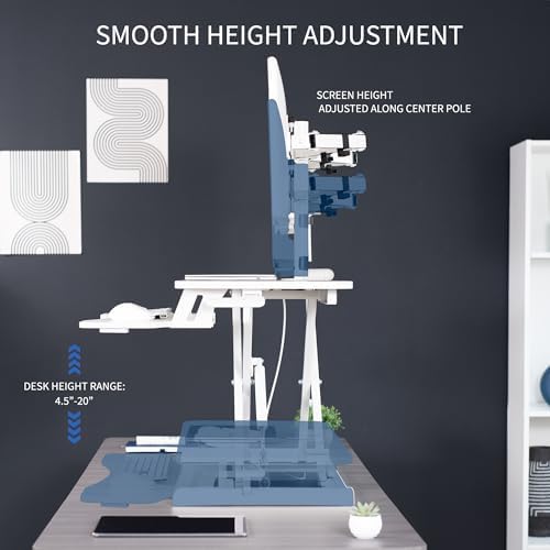 VIVO White 32 in Standing Desk Converter with Monitor Stand, DESK-V000K-M2W - Image 4