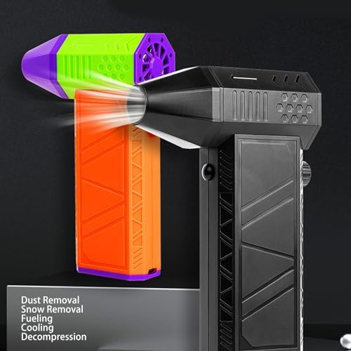 Electric Air Duster, 130000RPM Mini Turbo Fan with 2 Magnetic Nozzles Stepless USB Rechargeable Cordless Super Jet Dry Blower for Car Computer - Image 7