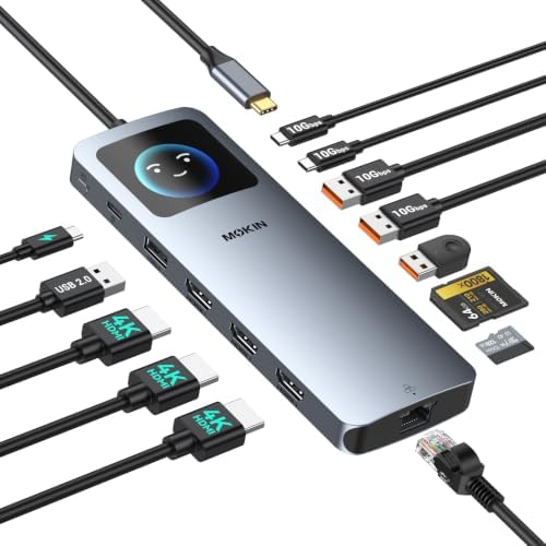 MOKiN USB C Docking Station 3 HDMI, Laptop Dockingstation Triple Display by MOKiN