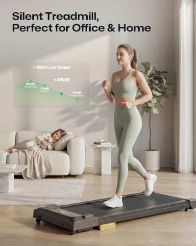 UREVO Smart Walking Pad, Standing Desk Treadmill with Double Shock Absorption, Quiet Operation, Workout APP with Track Insights and MIIT Mode, Plug and Play, Remote or APP Control for Home Office - Image 6