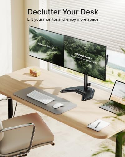 monTEK Freestanding Dual Monitor Stand for 17-32" Screens, 22 lbs Each - Image 5