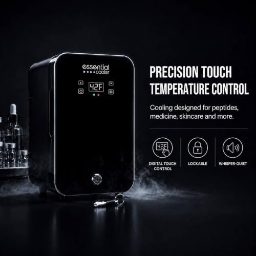 Classic Compact Portable Mini Fridge - Touch Temperature Control, Removable Shelves, Lockable Smoked Glass Door for Skincare, Cosmetics, Peptides, Supplements & More - Image 4