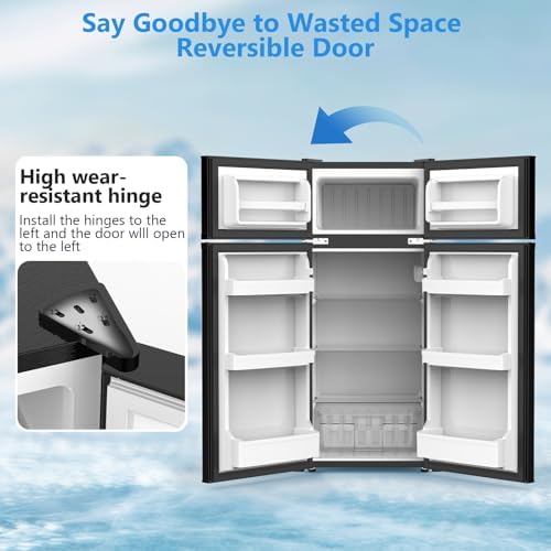 4.5 Cu.Ft Mini Fridge with Freezer, 2 Door Compact Refrigerator for Bedroom - Image 5