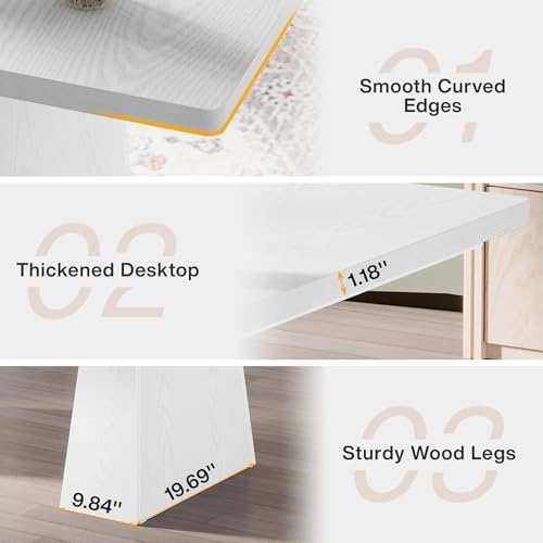Tribesigns 63-Inch Executive Desk, Large Office Computer Desk with Double Pedestal, Modern Simple Workstations Writing Table Conference Table Business Furniture for Home Office, White - Image 7