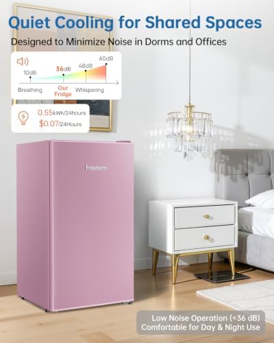 3.2 Cu Ft Mini Fridge with Freezer, Single Door Upright Freezer - Image 4