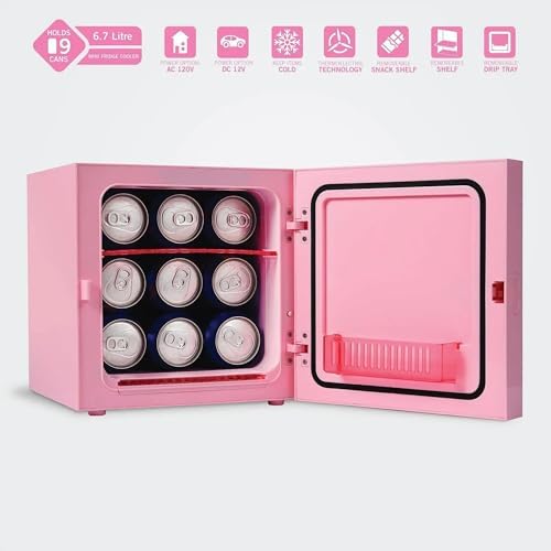 Ukonic Sanrio Hello Kitty Pink 6.7L Single Door Mini Fridge - Image 3