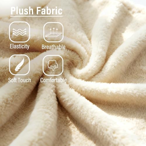 Furlide Lazy Chair with Ottoman, Comfy Plush Reading Chair for Bedroom，Beige - Image 4
