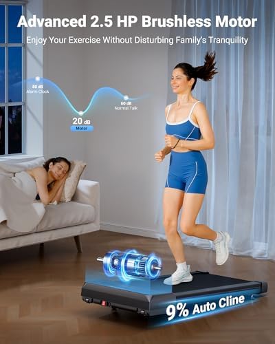 THERUN 9-Level Auto Incline Walking Pad for Under Desk 2.5HP - Image 5
