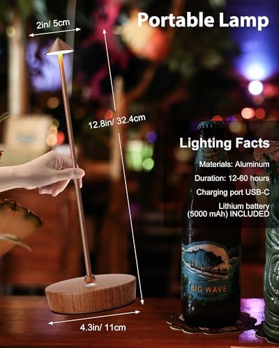 Cordless Table Lamp Rechargeable 6000mAh Battery Outdoor LED Light - Image 4