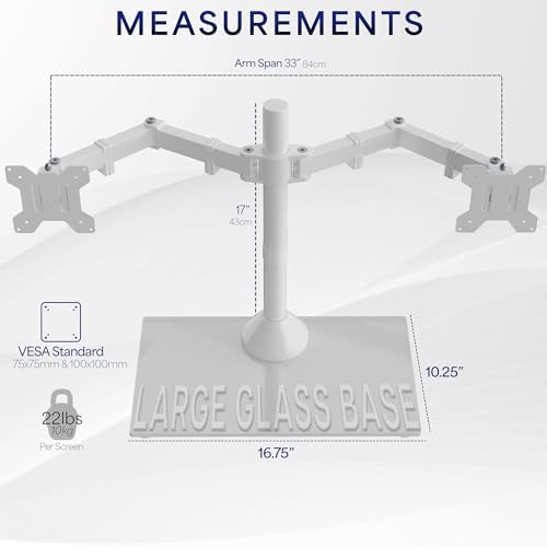 VIVO Dual Monitor Desk Stand for 13 to 32 inch Screens, STAND-V002FGW - Image 4