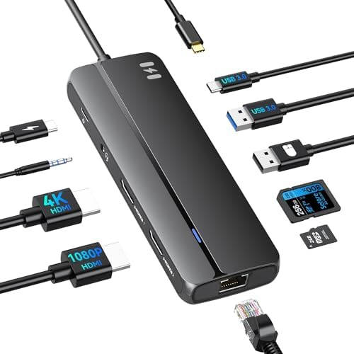 Selore Docking Station for MacBook Pro/Air, 10-in-1 Dual HDMI Adapter by SeloreS-Global
