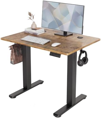 Claiks Electric Standing Desk 32x19 Inch Adjustable Desk, Rustic Brown by CLAIKS