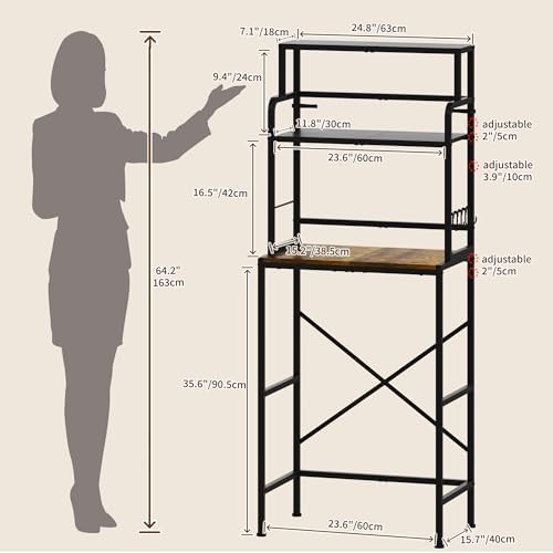 Yuyetuyo 3 Tier Mini Fridge Stand Shelf with Storage for Kitchen and Dorm - Image 2