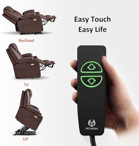 MCombo Power Lift Recliner Chair for Elderly 7040(Medium, Light Brown) - Image 6