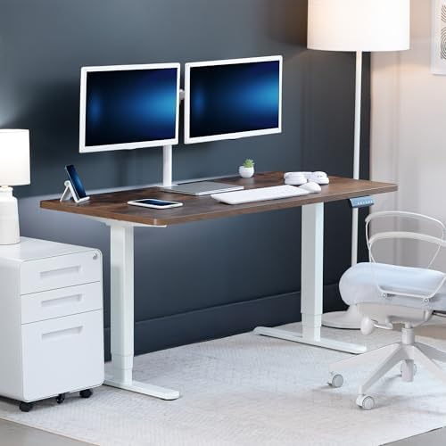 VIVO Rustic Vintage Brown 60 x 24 in Standing Desk, DESK-KIT-2W6N - Image 2