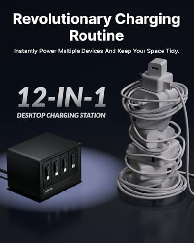 Gitryin 12-in-1 Desktop Charging Station, 160W USB Retractable GaN Charger - Image 4