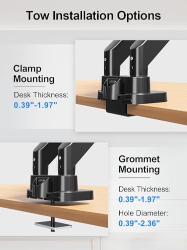 Dual Monitor Mount Fits Max 39" Computer Screen - Image 4