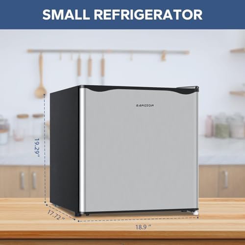 BANGSON 1.7 Cu.Ft Mini Fridge with Freezer for Dorm Office,Silver - Image 6