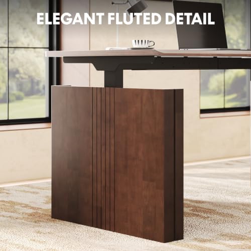 FLEXISPOT 63 x 30 Inch WoodiX Solid Wood Executive Standing Desk, Walnut - Image 4