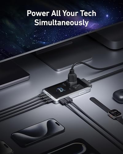 Anker Prime Charging Station, 240W 8-in-1 Power Strip, 2 AC, 4 USB C - Image 3