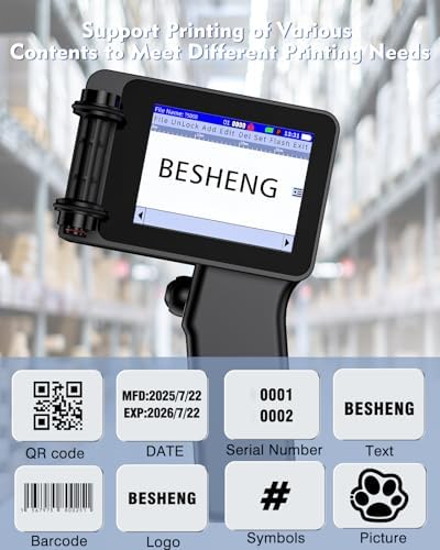Handheld Inkjet Printer, Batch Code Printer for QRCode Time Picture Number, Small Date Printer with 42ml Fast Drying Ink Cartridge for Many Materials Inkjet Coder Print Height 0.08-0.5Inch - Image 2