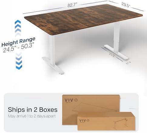 VIVO Rustic Vintage Brown 83 x 30 in Standing Desk, DESK-KIT-2W8N - Image 3