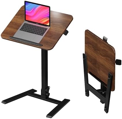 alawooder 25" Mobile Folding Desk: Pneumatic Sit-Stand, No Assembly by ALAWOODER